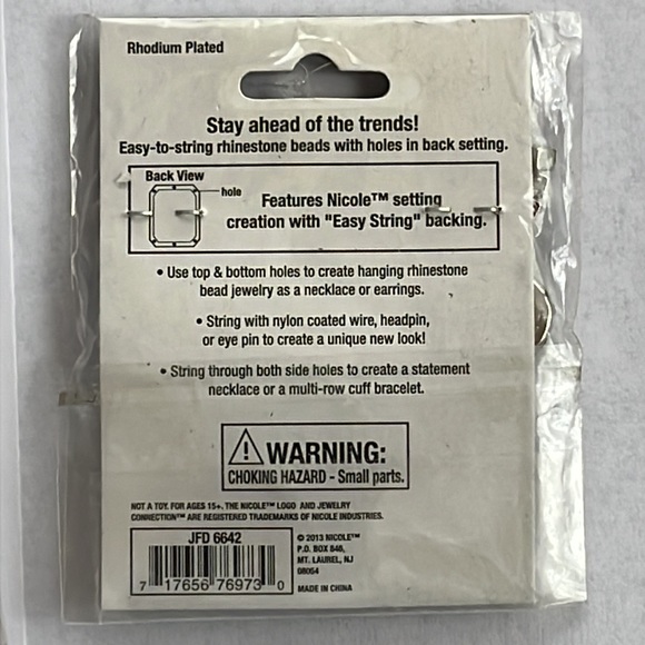 Brand New Lot of 14 pkgs of Nicole Rhinestone Connection Beads - Picture 5 of 5